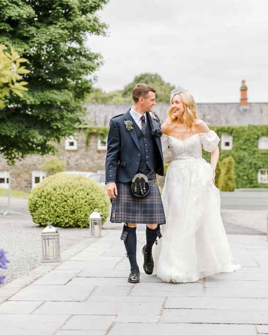 Couple at a Classic Irish Wedding at Virginia Park Lodge