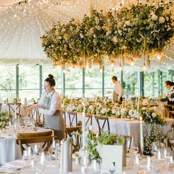 Wedding event space preparation 