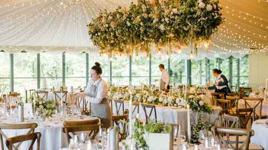 Wedding event space preparation